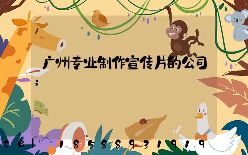 广州专业制作宣传片的公司