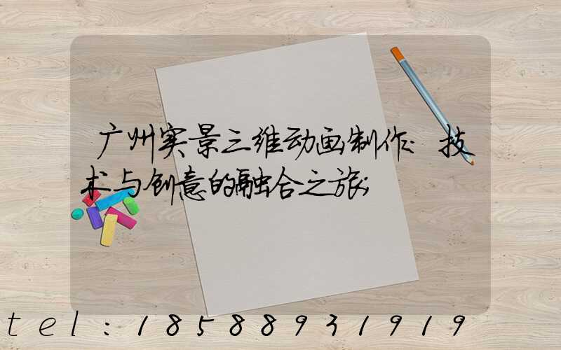 广州实景三维动画制作:技术与创意的融合之旅