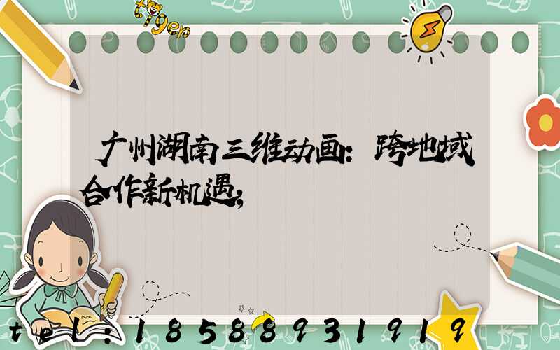 广州湖南三维动画:跨地域合作新机遇